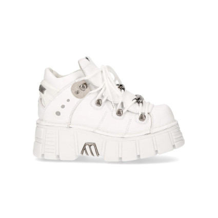 New Rock Black Leather Biker Boots - M106