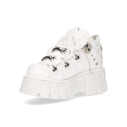 New Rock Black Leather Biker Boots - M106