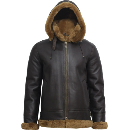 Men's Aviator Real Shearling Sheepskin Leather Bomber Flying Jacket