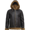 Men's Aviator Real Shearling Sheepskin Leather Bomber Flying Jacket