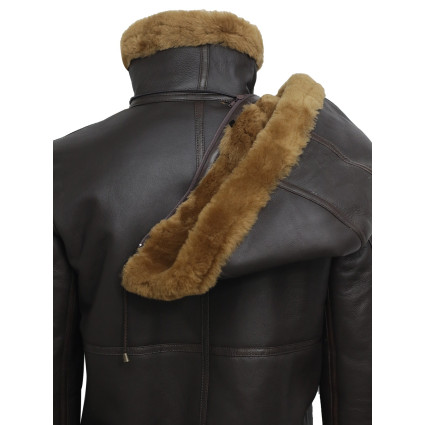 Men's Aviator Real Shearling Sheepskin Leather Bomber Flying Jacket