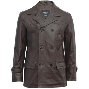 Mens Brown Military Style Real Vintage Jacket BNWT - Adlar 