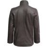 Mens Brown Mid Length Warm Real Leather Jacket -Finn