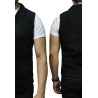 Mens Leather Waistcoat From Smooth Exclusive Goat Suede Classic Smart Black Leather Waistcoat