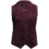 Mens Leather Waistcoat From Smooth Exclusive Goat Suede Classic Smart Burgundy Leather Waistcoat