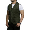 Mens Leather Waistcoat From Smooth Exclusive Goat Suede Classic Smart Green Leather Waistcoat
