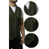 Mens Leather Waistcoat From Smooth Exclusive Goat Suede Classic Smart Green Leather Waistcoat
