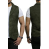 Mens Leather Waistcoat From Smooth Exclusive Goat Suede Classic Smart Green Leather Waistcoat