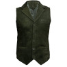 Mens Leather Waistcoat From Smooth Exclusive Goat Suede Classic Smart Green Leather Waistcoat