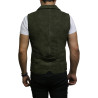 Mens Leather Waistcoat From Smooth Exclusive Goat Suede Classic Smart Green Leather Waistcoat