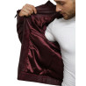 Men's Leather Jacket Waxed Leather Burgundy Leather Biker Jacket