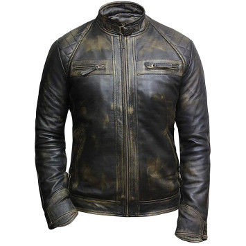 Leather Jacket Mens | Real Soft Nappa Lamb Leather Jacket For Men Distressed