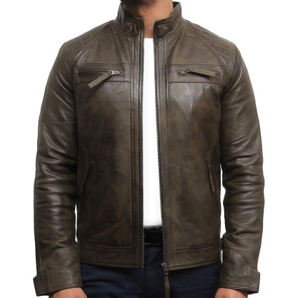 Leather Jacket Mens | Real Soft Nappa Lamb Leather Jacket For Men Distressed