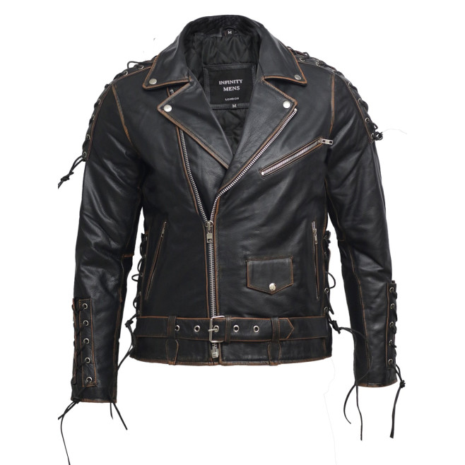 Men's Leather Biker Jacket  - Efron