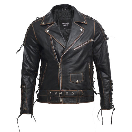 Men's Leather Biker Jacket  - Efron