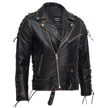 Men's Leather Biker Jacket  - Efron
