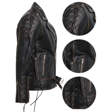 Men's Leather Biker Jacket  - Efron
