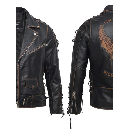 Men's Leather Biker Jacket  - Efron