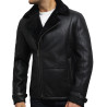 Men's Black shearling sheepskin jacket - Fay