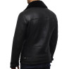 Men's Black shearling sheepskin jacket - Fay