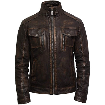 Leather Jacket Mens | Real Soft Nappa Lamb Leather Jacket For Men Distressed