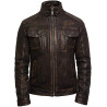 Leather Jacket Mens | Real Soft Nappa Lamb Leather Jacket For Men Distressed