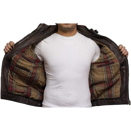Leather Jacket Mens | Real Soft Nappa Lamb Leather Jacket For Men Distressed