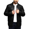  Men's Genuine Lambskin Leather Jacket Trench Safari Coat Washed
