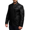  Men's Genuine Lambskin Leather Jacket Trench Safari Coat Washed