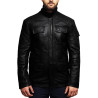  Men's Genuine Lambskin Leather Jacket Trench Safari Coat Washed