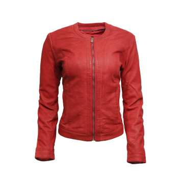 Women's Genuine Lambskin Leather Biker Jacket Vintage Distressed