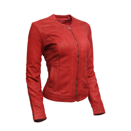 Women's Genuine Lambskin Leather Biker Jacket Vintage Distressed