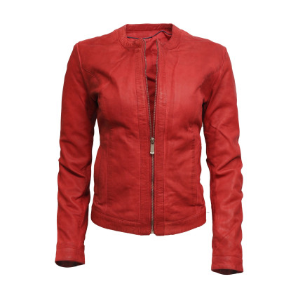 Women's Genuine Lambskin Leather Biker Jacket Vintage Distressed