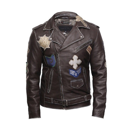 Mens Black Biker Leather Jacket - Safari 