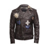 Mens Black Biker Leather Jacket - Safari 