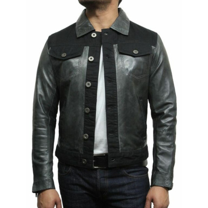 Leather Jacket Mens | Real Soft Nappa Lamb Leather Jacket For Men Distressed