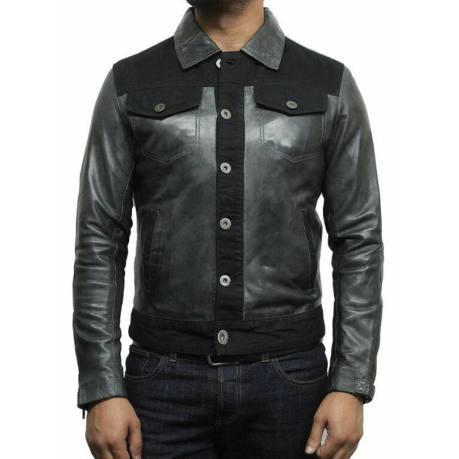 Leather Jacket Mens | Real Soft Nappa Lamb Leather Jacket For Men Distressed