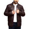 Men's Real Lambskin Leather Jacket Trench Safari Coat Washed