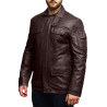 Men's Real Lambskin Leather Jacket Trench Safari Coat Washed