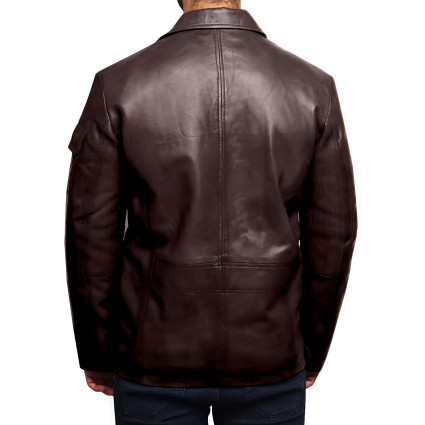 Men's Real Lambskin Leather Jacket Trench Safari Coat Washed