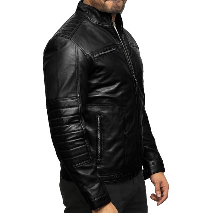 Men’s Black Leather Jacket - Liam