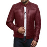 Mens Genuine Leather Biker Jacket Sheepskin Vintage