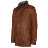 Men's Long Length Black Coat Style Leather Jacket