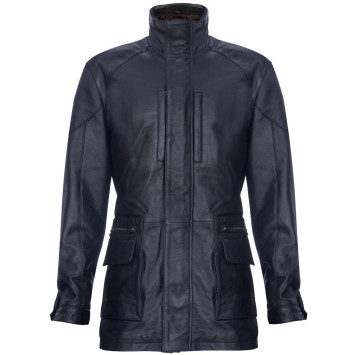 Mens Leather Reefer Coat