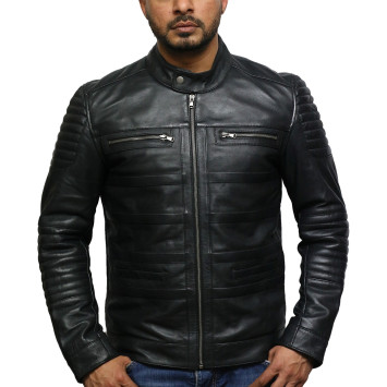 Leather Jacket Mens | Real Soft Nappa Lamb Leather Jacket For Men Distressed
