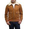 Leather Bomber Jacket Mens | Real Suede Goat Leather Jacket