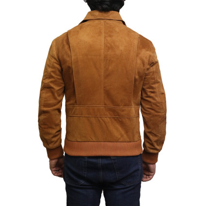 Leather Bomber Jacket Mens | Real Suede Goat Leather Jacket