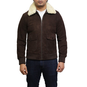 Leather Bomber Jacket Mens | Real Suede Goat Leather Jacket
