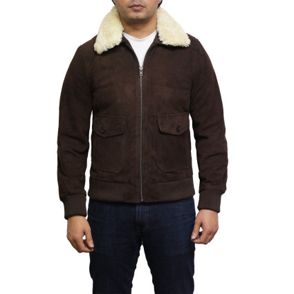 Leather Bomber Jacket Mens | Real Suede Goat Leather Jacket