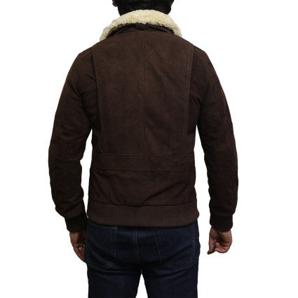 Leather Bomber Jacket Mens | Real Suede Goat Leather Jacket